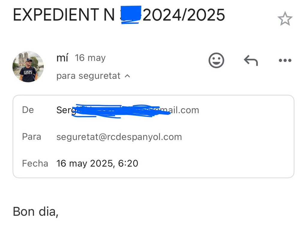 RhSergi's tweet photo. A día de hoy 28 de mayo, aun no me han contestado a los muchísimos correos que he enviado a diferentes secciones del club. https://t.co/nVYAIG6PLt