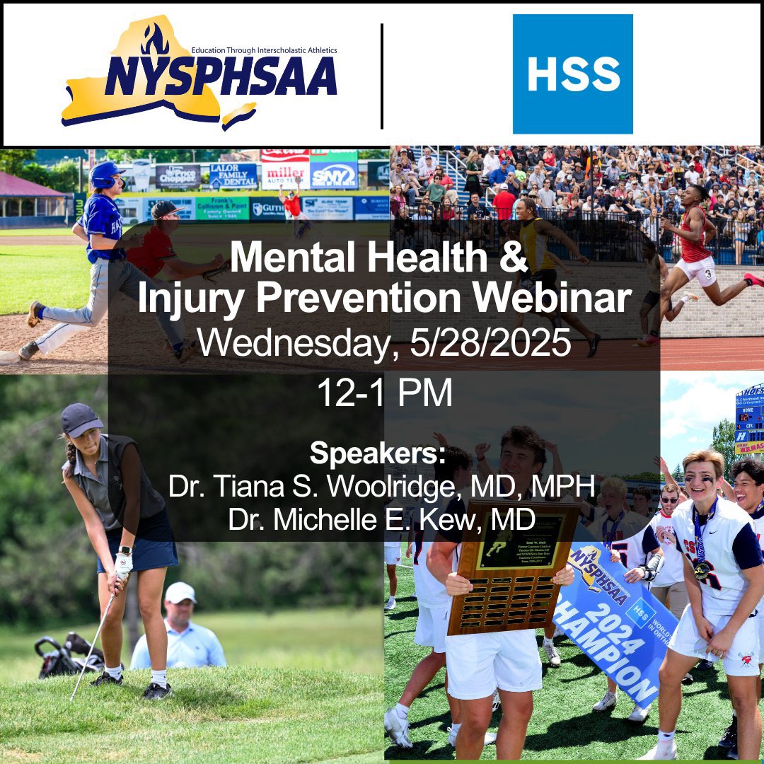 Today’s the day!

Join us at 12pm EST for an interactive webinar led by <a href="/HSpecialSurgery/">Hospital for Special Surgery (HSS)</a> physicians Dr. Tiana S. Woolridge and Dr. Michelle E. Kew as they discuss mental health's role in injury prevention and recovery. We hope you can join us!

Webinar Link: