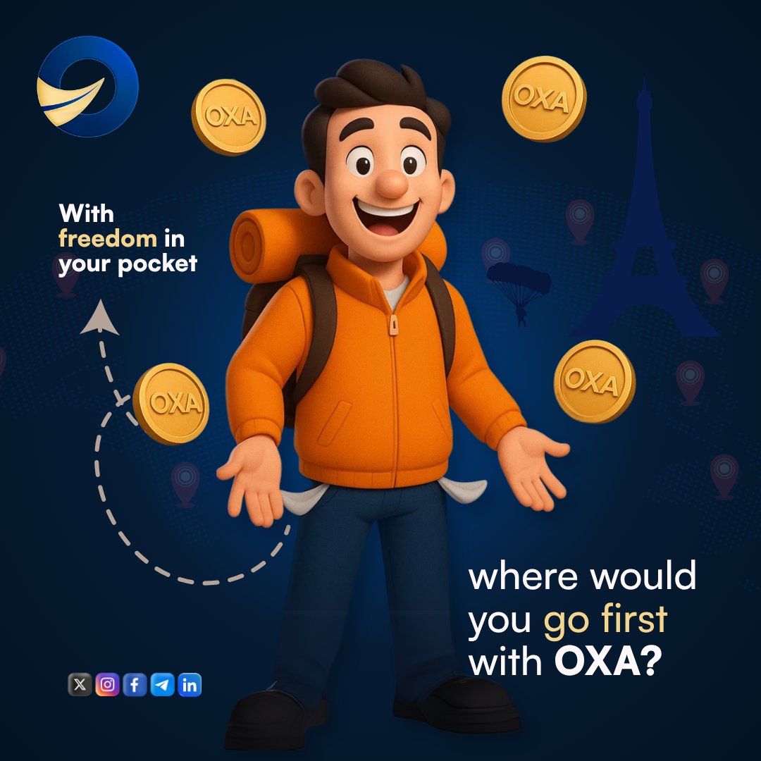 You’ve seen the product.

You’ve felt the mission.

Now tell us:
What’s your dream destination to explore with OXA?

🌍 Drop it below 👇

Fast &amp; Secure Digital Payments for Travel &amp; Stays

raydium.io/swap/?inputMin…

#cryptocurrency #Travel #Crypto