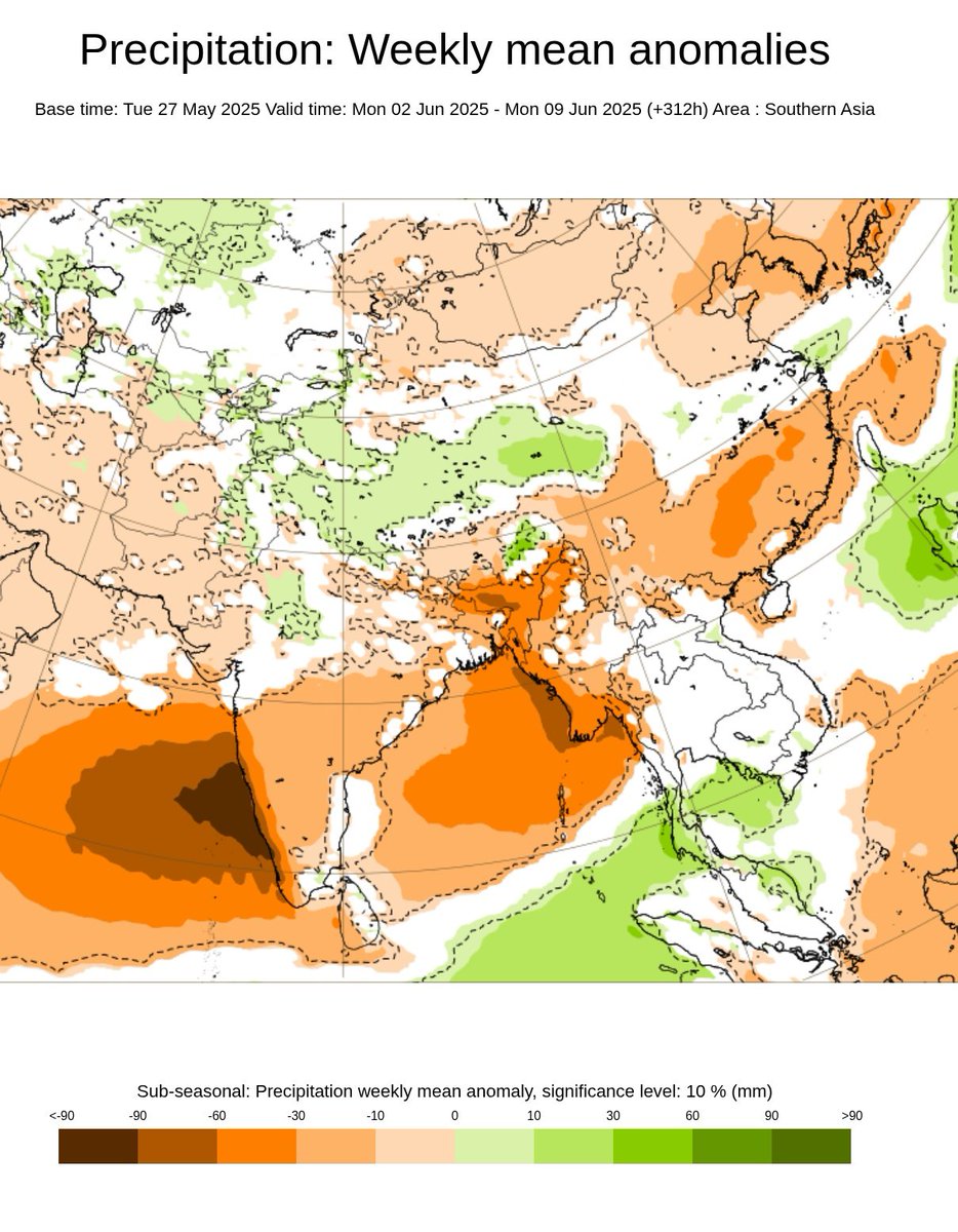 debamet55's tweet photo. #Hiatus in #Monsoon #Progression likely.
#Expeditious progression has been noticed in Monsoon northern limit with aid from Monsoon lows/Depression in both the seas last few days, however due to intrusion of dry air from mid latitude lead to weakening and broadening of Monsoon https://t.co/Y04O9IPoOp