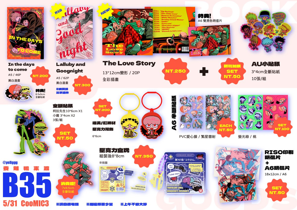 🐯【布穀町 CooMIC3 B35 工商車🛒】❤️‍🔥

這次東西好多流汗...🥹💦禮拜六歡迎來找我玩！！
留言收新刊和新品資訊👇