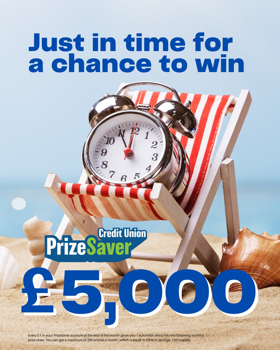 It's that time of year to start planning for Summer! ☀️ But saving money can be hard...

With our PrizeSaver account, you could win up to £5,000 if you save regularly. Every £1 on your PrizeSaver Account it's an entry into amazing prizes every month! 😎

riversidecreditunion.co.uk/prizesaver-acc…