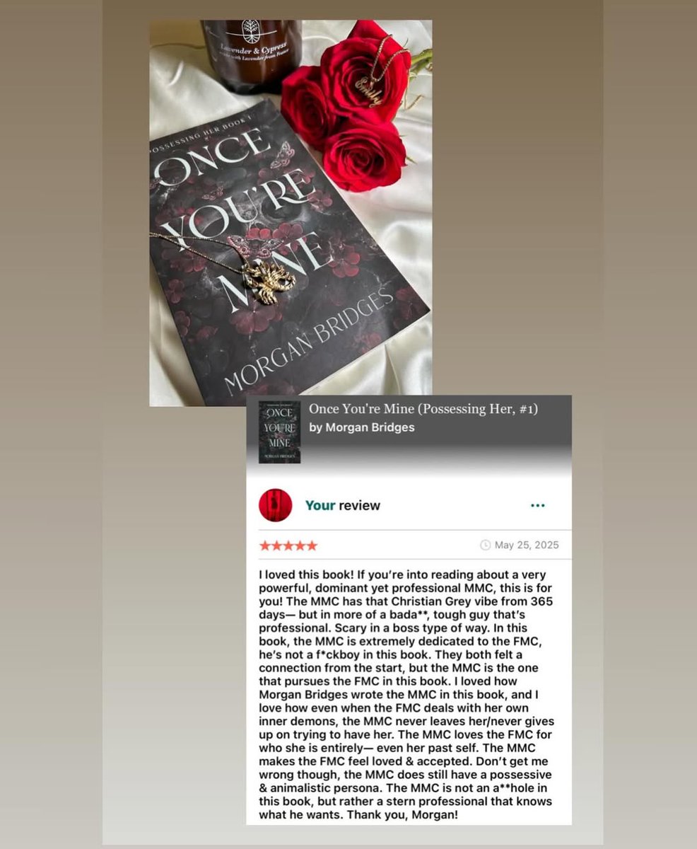 Morgan Bridges (@authorbridges) on Twitter photo This review hit me right in the heart. 🖤
Wrote Once You’re Mine to explore fierce, messy, consuming love and knowing it landed? Everything.
Thank you for seeing them. For seeing me.
#OnceYoureMine #MorganBridges #DarkRomance #PossessiveHero #Authors #IndieAuthor #AuthorLife This review hit me right in the heart. 🖤
Wrote Once You’re Mine to explore fierce, messy, consuming love and knowing it landed? Everything.
Thank you for seeing them. For seeing me.
#OnceYoureMine #MorganBridges #DarkRomance #PossessiveHero #Authors #IndieAuthor #AuthorLife