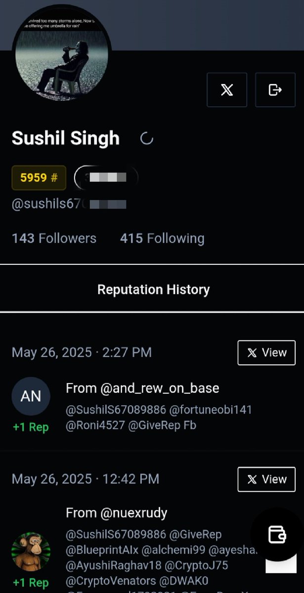 Hey everyone mate.
Giving follow back to those who are active. 
Guess how many $REP do i have with #5959 position on leaderboard. 
Comment yours or drop yours screenshot of leaderboard <a href="/GiveRep/">GiveRep</a> <a href="/blueprintai/"></a>