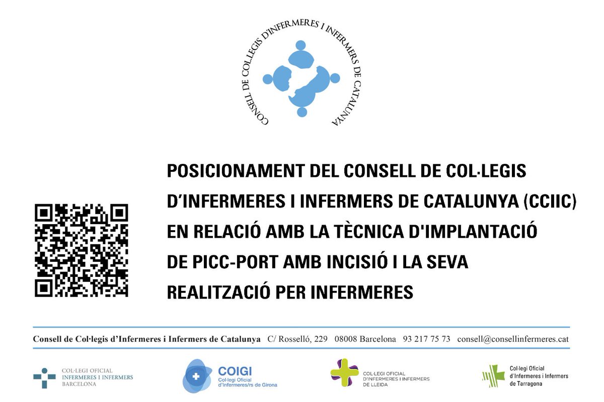 Consell d’Infermeres (@infermerescat) on Twitter photo #Posicionament "El CCIIC en relació a la tècnica d’implantació de PICC-PORT amb incisió i la seva realització per infermeres"
Llegiu a consellinfermeres.cat/ca/noticies/po… <a href="/COIBarcelona/">Col·legi d'Infermeres i Infermers de BCN (COIB)</a> <a href="/COIGIrona/">Col·legi Oficial d'Infermeres/ers de Girona</a> <a href="/InfLleidaCOILL/">InfermeresLleidaCOILL</a> <a href="/codita_tgn/">Codita Tarragona</a> <a href="/aeervi/">AEERVI</a> <a href="/SEINAV_/">Sociedad Española de Infusión y Acceso Vascular</a> #Posicionament "El CCIIC en relació a la tècnica d’implantació de PICC-PORT amb incisió i la seva realització per infermeres"
Llegiu a consellinfermeres.cat/ca/noticies/po… <a href="/COIBarcelona/">Col·legi d'Infermeres i Infermers de BCN (COIB)</a> <a href="/COIGIrona/">Col·legi Oficial d'Infermeres/ers de Girona</a> <a href="/InfLleidaCOILL/">InfermeresLleidaCOILL</a> <a href="/codita_tgn/">Codita Tarragona</a> <a href="/aeervi/">AEERVI</a> <a href="/SEINAV_/">Sociedad Española de Infusión y Acceso Vascular</a>