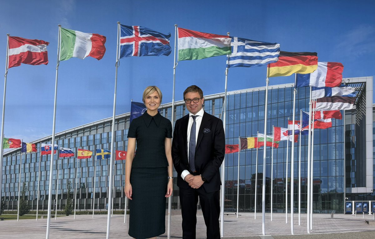 Jorundur Valtysson 🇮🇸 (@jvaltysson) on Twitter photo Delighted to welcome 🇮🇸 Prime Minister <a href="/KristrunFrosta/">Kristrún Frostadóttir</a> to #NATO HQ. Great meeting with <a href="/SecGenNATO/">Mark Rutte</a> on the road to the Hague Summit. Plenty to talk about, including the war in #Ukraine, security in the #Arctic and 🇮🇸 valued contributions to the Alliance. Delighted to welcome 🇮🇸 Prime Minister <a href="/KristrunFrosta/">Kristrún Frostadóttir</a> to #NATO HQ. Great meeting with <a href="/SecGenNATO/">Mark Rutte</a> on the road to the Hague Summit. Plenty to talk about, including the war in #Ukraine, security in the #Arctic and 🇮🇸 valued contributions to the Alliance.