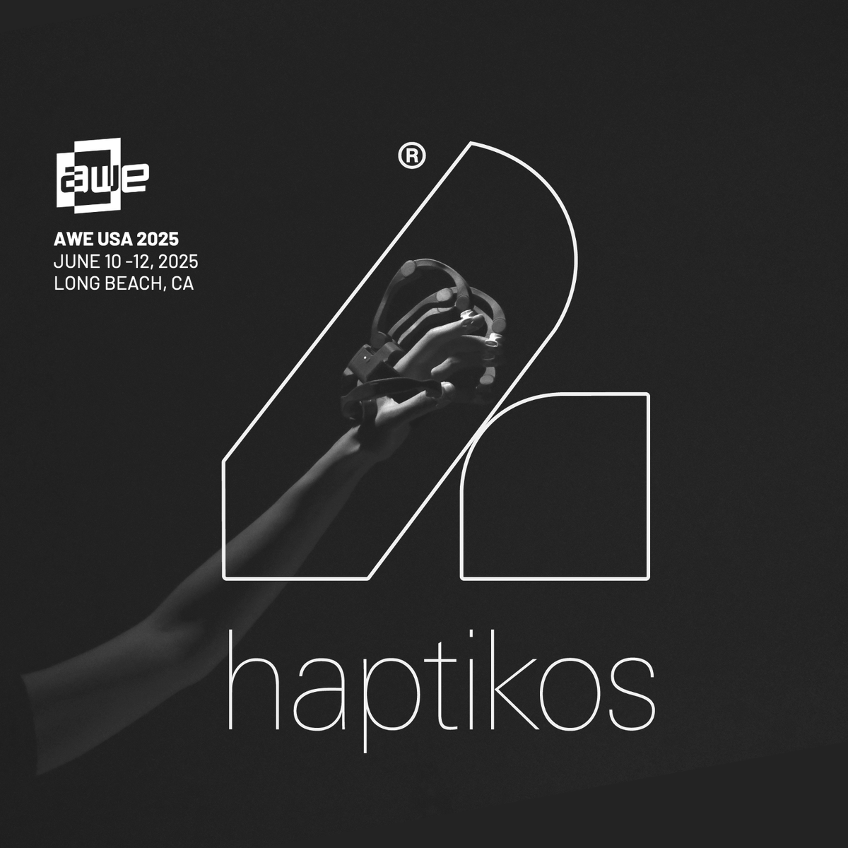 Haptikos Inc. is heading to <a href="/ARealityEvent/">AWE</a> USA 2025
Visit us at Booth S81, hosted by <a href="/bobfine/">Bob Fine #IVRHA</a>, and try Haptikos (A)lpha.

We’re  joining two stages:
-Builders Nexus: June 10 | Expo Hall
-Start-up Competition: June 11 | Promenade Room 104B

Announcement coming July 10th.

#haptics