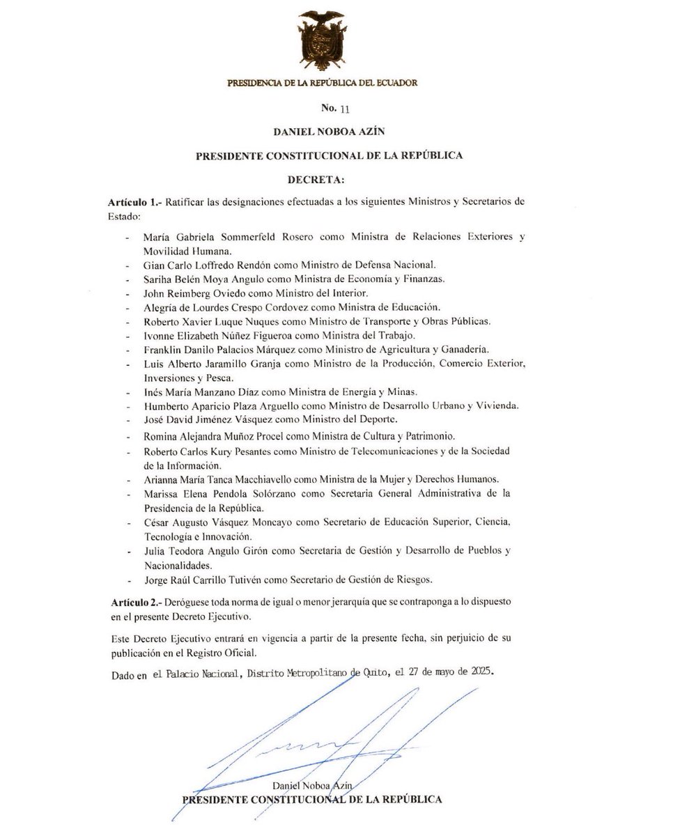 Gabriela Sommerfeld (@gabisommerfeld) on Twitter photo Gratitud señor Presidente <a href="/DanielNoboaOk/">Daniel Noboa Azin</a> por la confianza y el apoyo a nuestra gestión, seguimos con mayor compromiso para defender los intereses del Ecuador en el exterior, buscar oportunidades de cooperación en seguridad y desarrollo, fortalecer aún más nuestras relaciones Gratitud señor Presidente <a href="/DanielNoboaOk/">Daniel Noboa Azin</a> por la confianza y el apoyo a nuestra gestión, seguimos con mayor compromiso para defender los intereses del Ecuador en el exterior, buscar oportunidades de cooperación en seguridad y desarrollo, fortalecer aún más nuestras relaciones