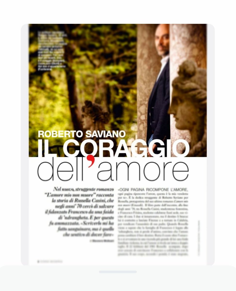 eleonora molisani (@emolisani) on Twitter photo La mia intervista a Roberto Saviano è sul numero 23 di Donna Moderna in edicola 🖤
#intervista #robertosaviano #lamorechenonmuore #einaudi #donnamoderna #eleonoramolisani #giornalismo #libri #lettura #consiglidilettura <a href="/robertosaviano/">Roberto Saviano</a> <a href="/Einaudieditore/">Einaudi editore</a> <a href="/DonnaModerna/">Donna Moderna</a> La mia intervista a Roberto Saviano è sul numero 23 di Donna Moderna in edicola 🖤
#intervista #robertosaviano #lamorechenonmuore #einaudi #donnamoderna #eleonoramolisani #giornalismo #libri #lettura #consiglidilettura <a href="/robertosaviano/">Roberto Saviano</a> <a href="/Einaudieditore/">Einaudi editore</a> <a href="/DonnaModerna/">Donna Moderna</a>