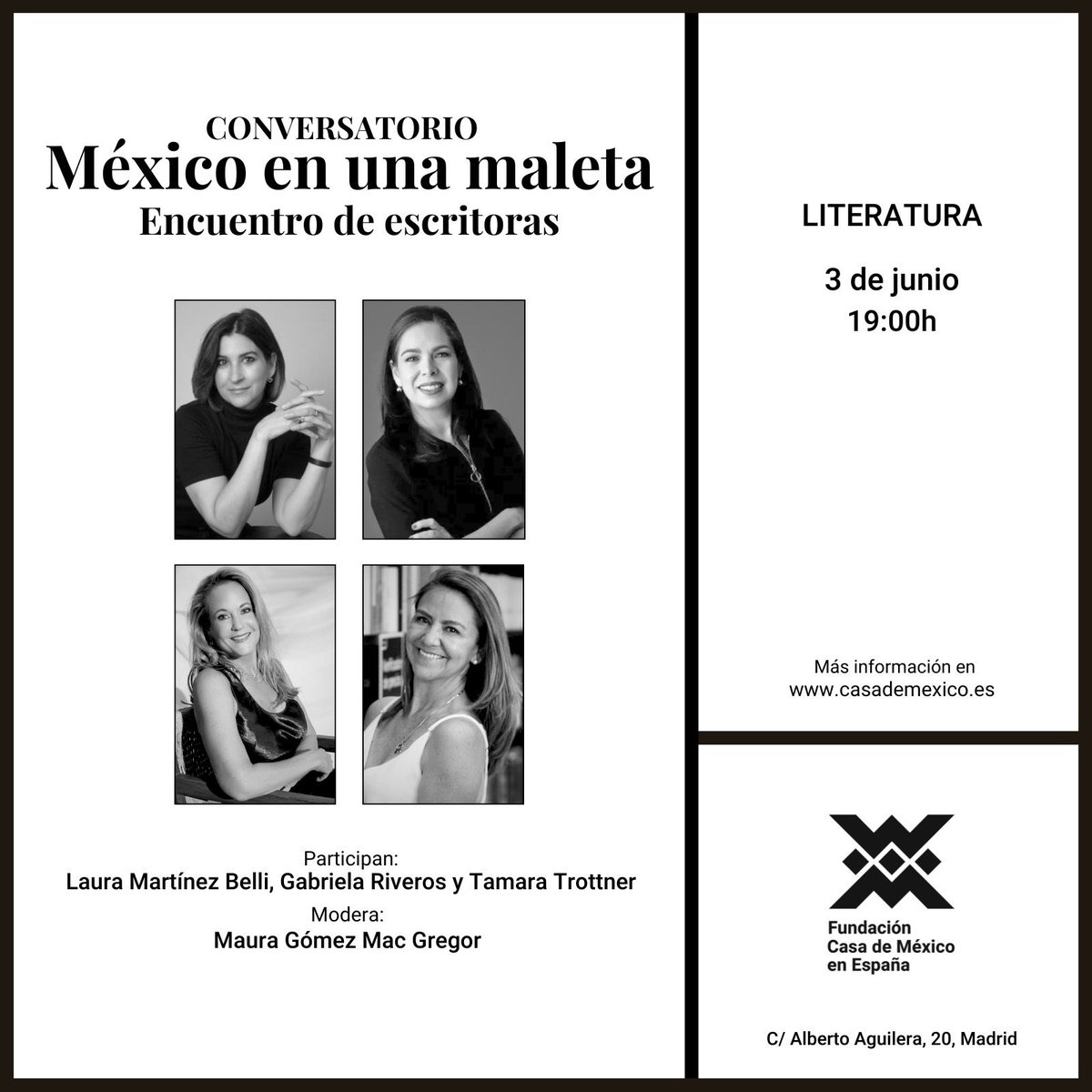 Laura Martínez-Belli 💜 (@martinezbelli) on Twitter photo En el marco de la feria del libro de Madrid, el próximo 3 de junio estaré conversando junto a mis queridas amigas <a href="/tamaratrottner/">tamara trottner</a>, <a href="/gabyriverose/">Gabriela Riveros</a> y Maura Gómez en la <a href="/casademexicoesp/">Fundación Casa de México en España</a>, sobre literatura y transnacionalidad. ¡Os espero ahí! En el marco de la feria del libro de Madrid, el próximo 3 de junio estaré conversando junto a mis queridas amigas <a href="/tamaratrottner/">tamara trottner</a>, <a href="/gabyriverose/">Gabriela Riveros</a> y Maura Gómez en la <a href="/casademexicoesp/">Fundación Casa de México en España</a>, sobre literatura y transnacionalidad. ¡Os espero ahí!