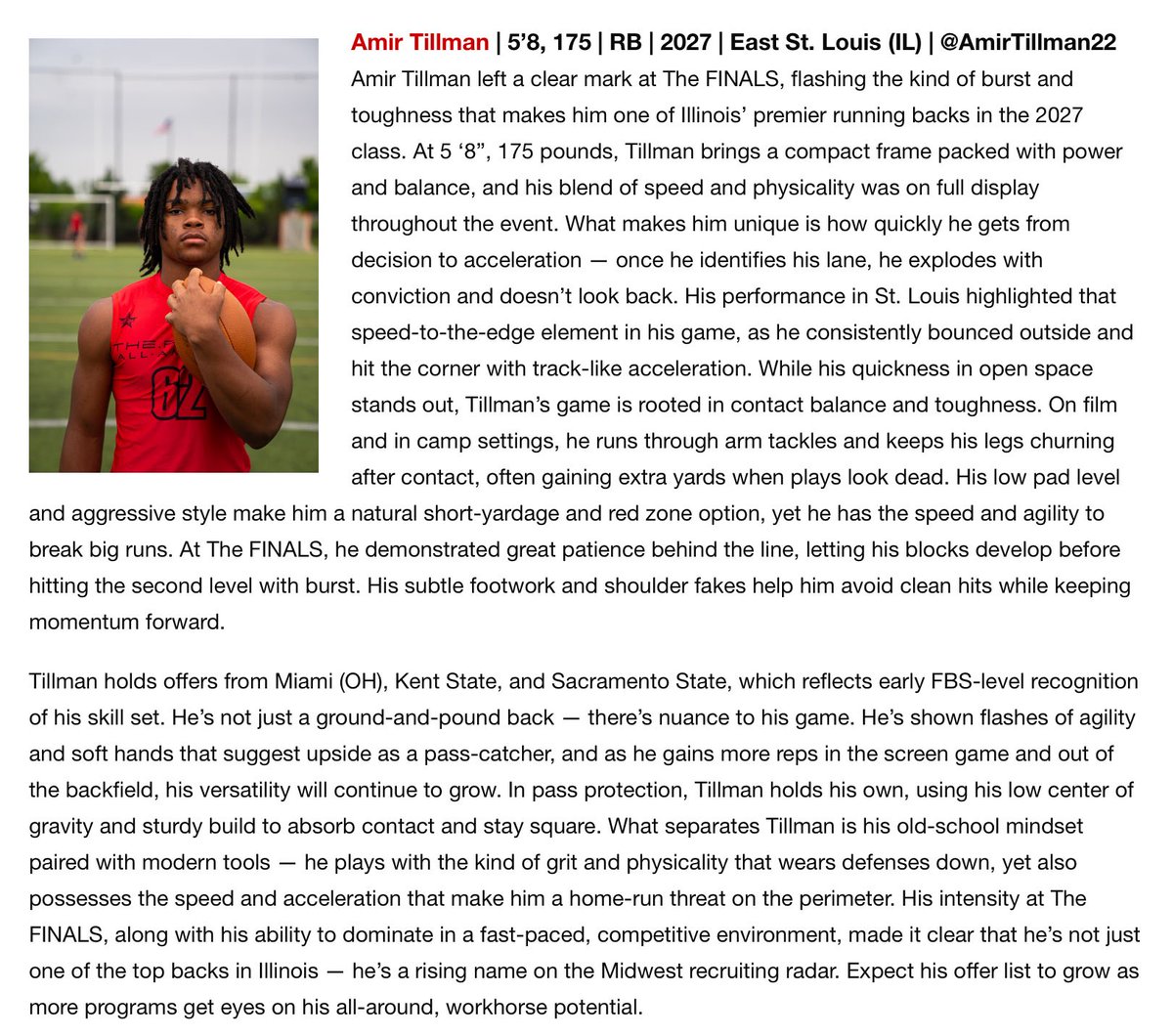 Amir Tillman (@amirtillman22) on Twitter photo Extremely grateful and blessed for the write up <a href="/6starfootballMO/">Six Star Football | MISSOURI</a> 🫶🏾 #worknotfinished Extremely grateful and blessed for the write up <a href="/6starfootballMO/">Six Star Football | MISSOURI</a> 🫶🏾 #worknotfinished
