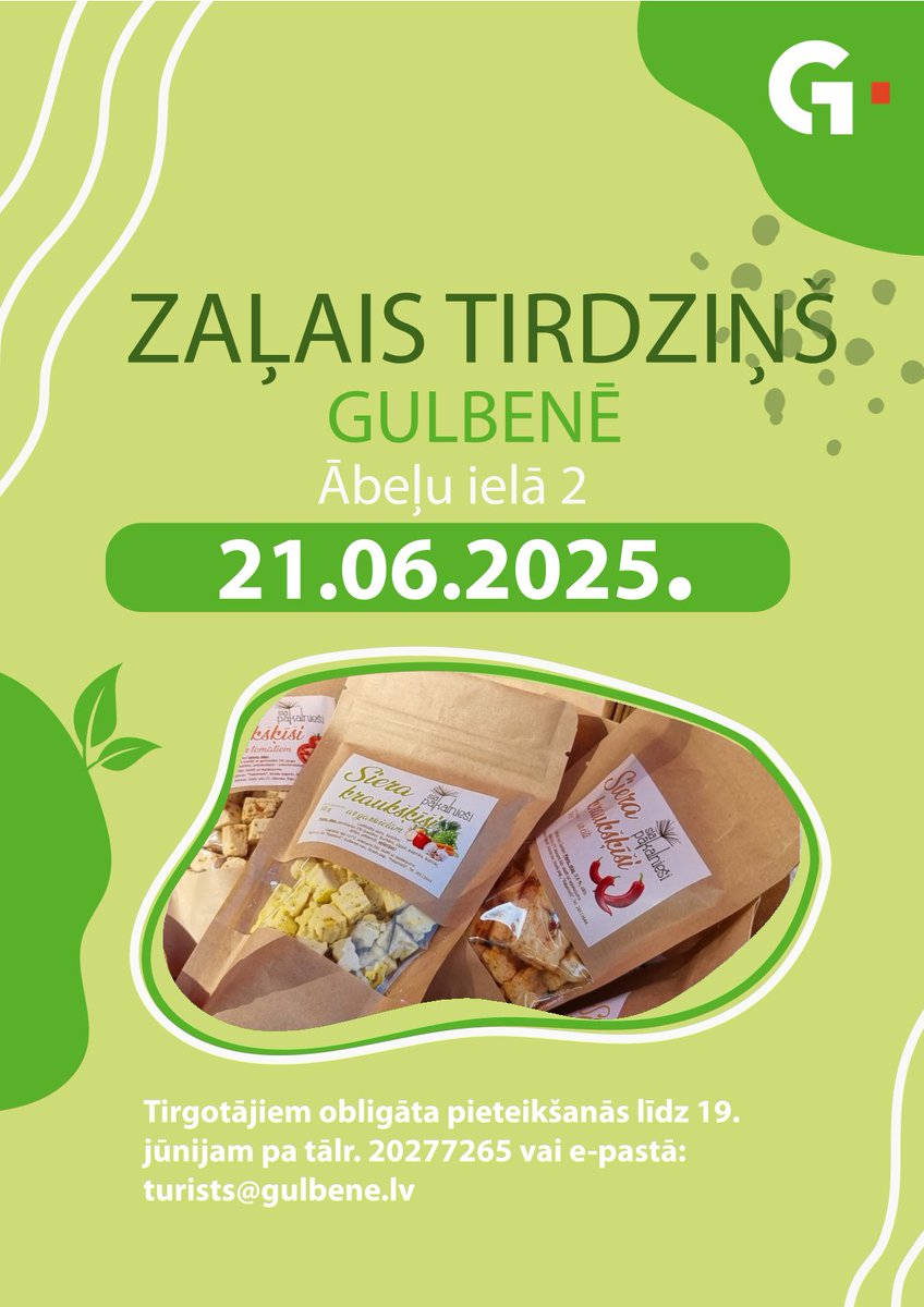 21. jūnijā no plkst. 9:00 līdz 13:00 ikviens būs gaidīts uz Līgo svētku noskaņām piepildīto Zaļo tirdziņu! visitgulbene.lv/lv/jaunumi/sau…