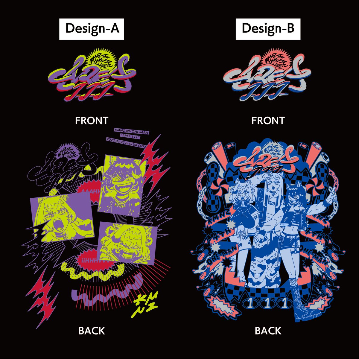 🐶KMNZ INFO🎧 先日公開した4th ONE-MAN LIVE AREA111のライブTシャツ
