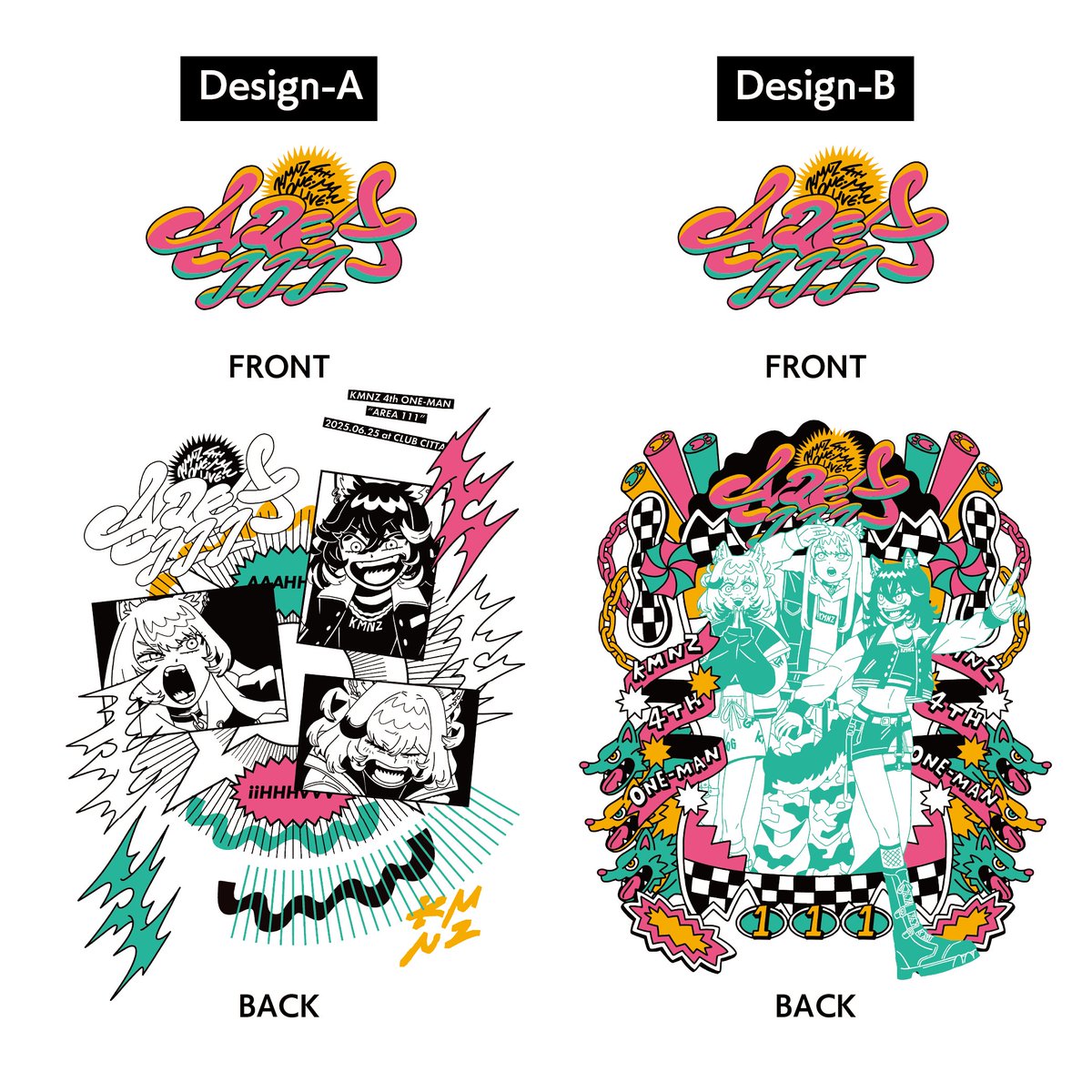 🐶KMNZ INFO🎧 先日公開した4th ONE-MAN LIVE AREA111のライブTシャツ