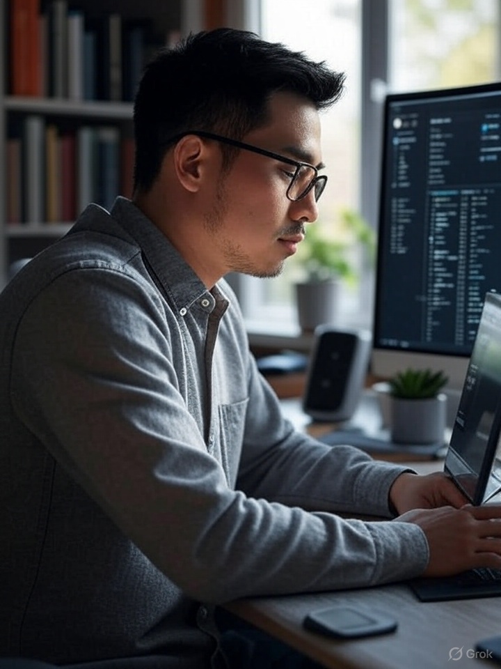 It's not enough to use AI to be a web developer.
AI helps, but can't replace a developer's brain. 

Why?

It doesn't truly understand project goals or solve unique problems. 
Real web development still needs human creativity and deep understanding.