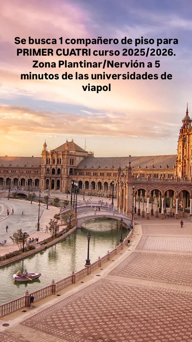 avecillaa_'s tweet photo. Se busca 1 compañero de piso para PRIMER CUATRI curso 2025/2026.
Somos 2 compañeros de Tercero de carrera. Zona Plantinar/Nervión a 5 minutos de las universidades de viapol
#pisosevilla #queydondeestudiar https://t.co/6InG8KRVrZ