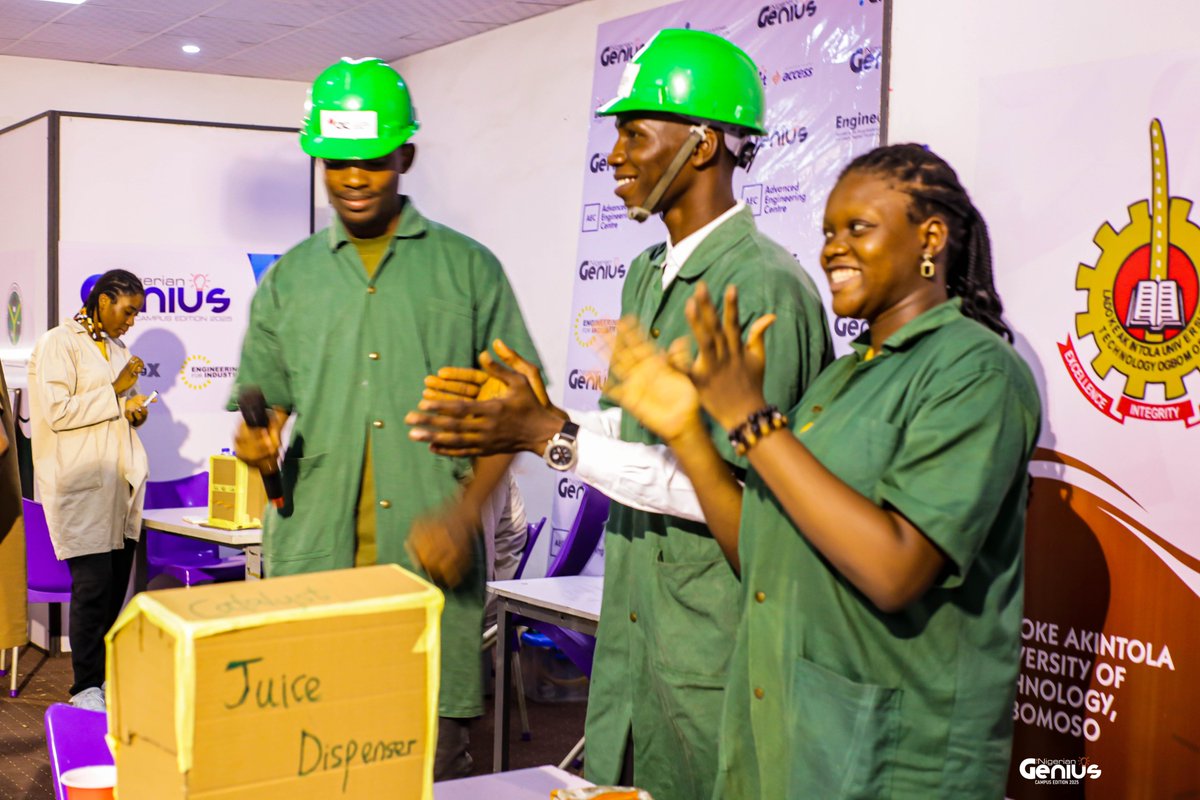 CIC_Makerspace's tweet photo. From design thinking to prototyping. The geniuses from @lautechofficial  built a liquid dispenser using design thinking principles and rapid prototyping techniques.

@ACTFoundation_ 
@AEC_Africa 
@autodesk 

#NigerianGenius
#Engineering 
#Innovation 
#E4I https://t.co/sgY2JKd8Ht