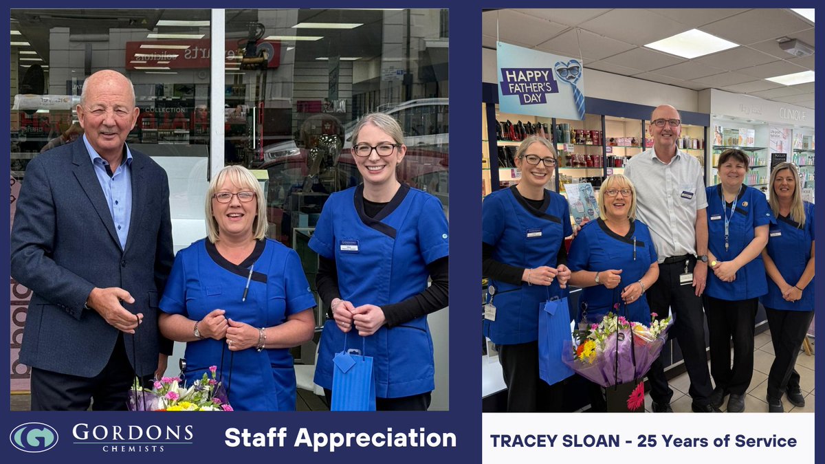 We're celebrating 25 years of dedicated service from Tracey, who has worked in our Donaghadee, Bangor, and now Newtownards stores. Originally from Port Glasgow, she made North Down home in 1993. Thank you, Tracey, for your continued commitment and contribution!