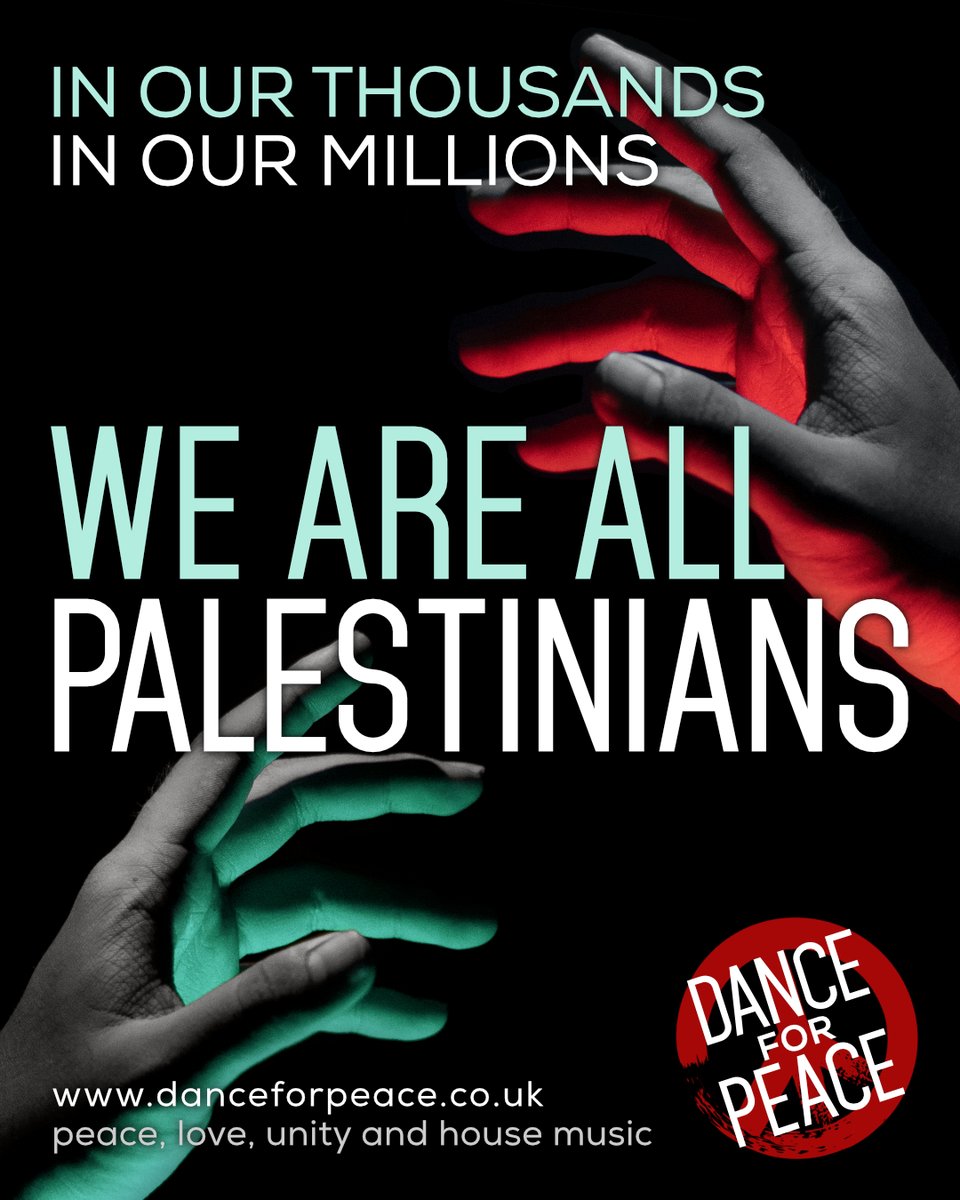 Dance For Peace (@dance4peacenow) on Twitter photo In our thousands, in our millions, we are all Palestinians.
DANCE FOR PEACE on Saturday 12 of July at Brighton Electric - <a href="/BEstudios/">Brighton Electric</a>
All DJs play for free and all proceeds go to <a href="/MedicalAidPal/">Medical Aid for Palestinians</a>
Early-bird tickets are Β£8 from <a href="/skiddle/">Skiddle</a> - skiddle.com/e/40956732
#housemusic In our thousands, in our millions, we are all Palestinians.
DANCE FOR PEACE on Saturday 12 of July at Brighton Electric - <a href="/BEstudios/">Brighton Electric</a>
All DJs play for free and all proceeds go to <a href="/MedicalAidPal/">Medical Aid for Palestinians</a>
Early-bird tickets are Β£8 from <a href="/skiddle/">Skiddle</a> - skiddle.com/e/40956732
#housemusic