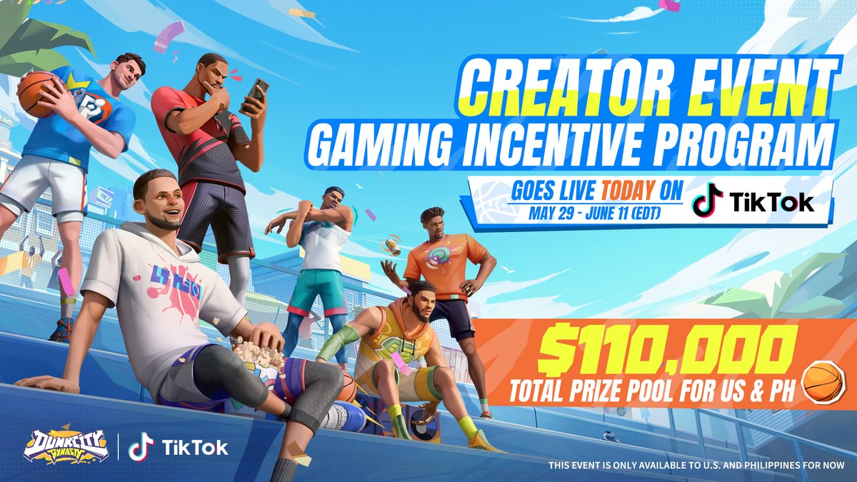 📣 Create and Publish Dunk City Dynasty Videos for a Chance to Win from the $110,000 Cash Prize Pool!

Lights, camera, dunk! From May 29 to June 11, 2025 EDT, create and post your best Dunk City Dynasty content on TikTok for a shot at the $110,000 cash prize pool!

🎬 How to