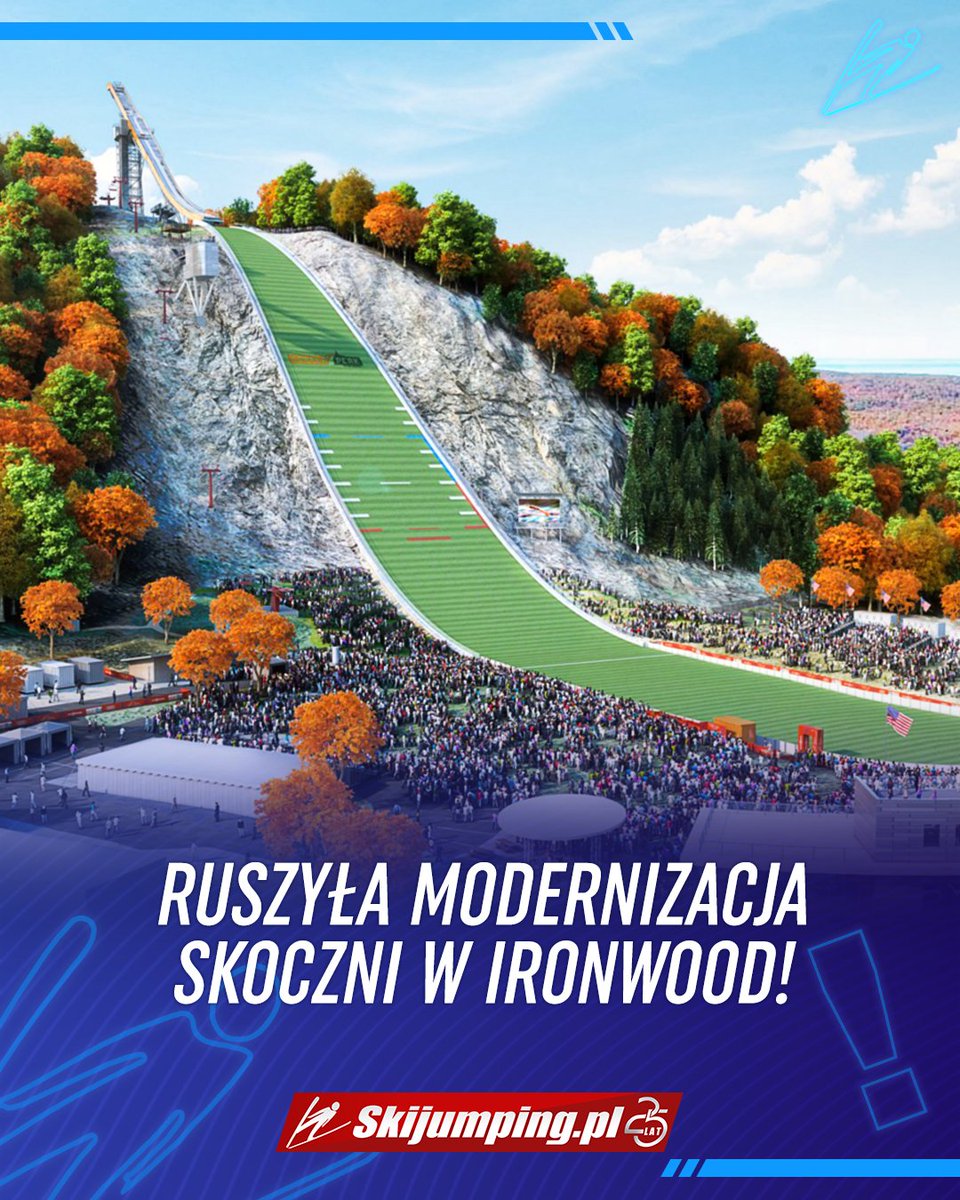 Po wielu latach zapowiedzi, rozpoczęła się przebudowa nieczynnej od trzech dekad największej skoczni narciarskiej w Ameryce - Copper Peak w Ironwood #skijumpingfamily

👉 skijumping.pl/wiadomosci/369…