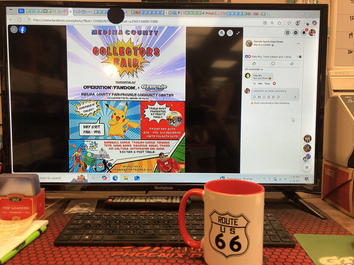 My favorite part of the day. Coffee and posting.  Getting ready for what’s next.  See you this weekend in Medina. 

#coffee #cardshow #prep #mccf #medina #greeniesporrscards #route66