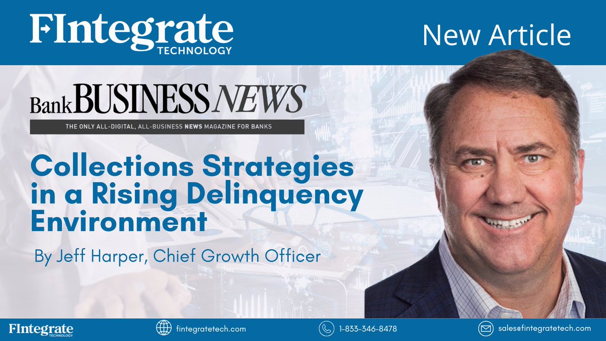 📰 FIntegrate Technology's Chief Growth Officer Jeff Harper is once again featured in Bank Business News!

You can read the full article: hubs.ly/Q03plRrq0

Learn how FIntegrate can help your bank's collections strategy with FusionCRS! hubs.ly/Q03plR6T0