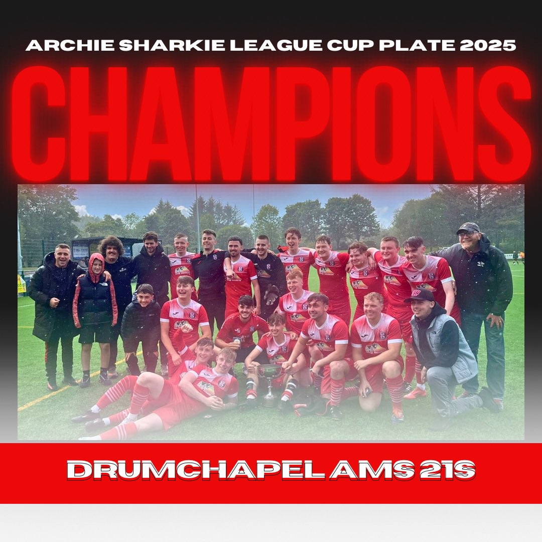 DOUBLE WINNERS 🏆

DRUMCHAPEL AMATEURS 21s 👏🏻👏🏻

Big congratulations to Chris and his team on winning both the Archie Sharkie League Cup Plate and The Golden Goals cup over the weekend.

#winners #champions #final #WOS21sAFL #under21s