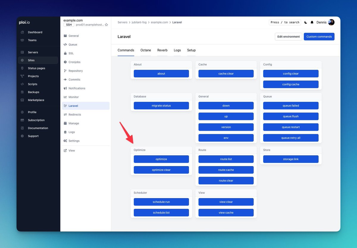 ploi_deploy's tweet image. As of today you may also utilize the "optimize" commands for your Laravel installations! 🔥