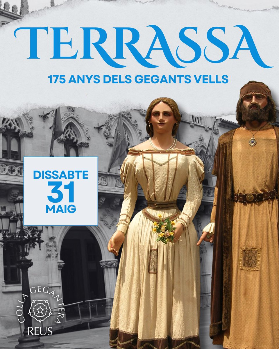 GegantsdeReus's tweet image. 👉 El proper dissabte 31 de maig, els gegants #Vitxets i #Moros visitaran la ciutat de Terrassa per celebrar els 175 anys dels gegants Vells, en Robesa i la Pepona!

•
•
•

#SomElsDeLesFlors