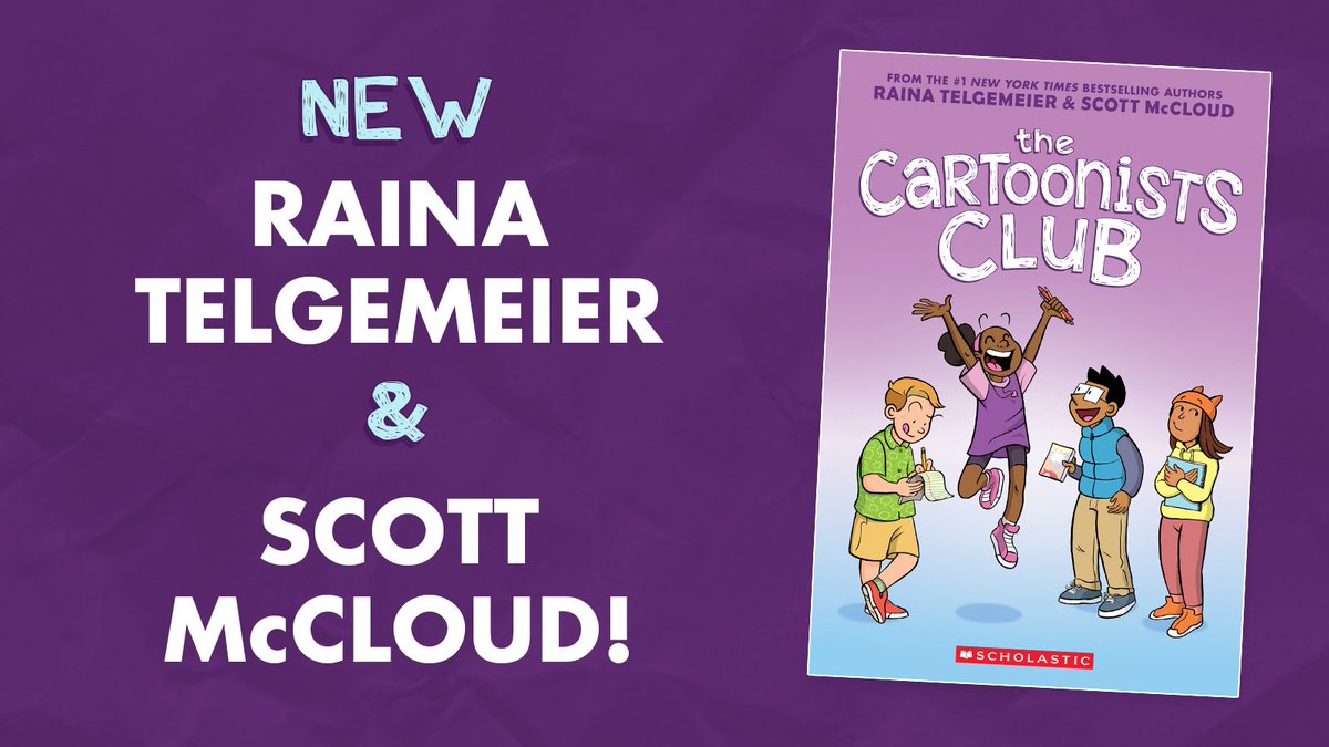 Raina Telgemeier and Scott McCloud are teaming up for a fun friendship story all about creativity and being yourself — packed with cool how-to tips and comic magic. Welcome to The Cartoonists Club! 
bit.ly/44TaSId