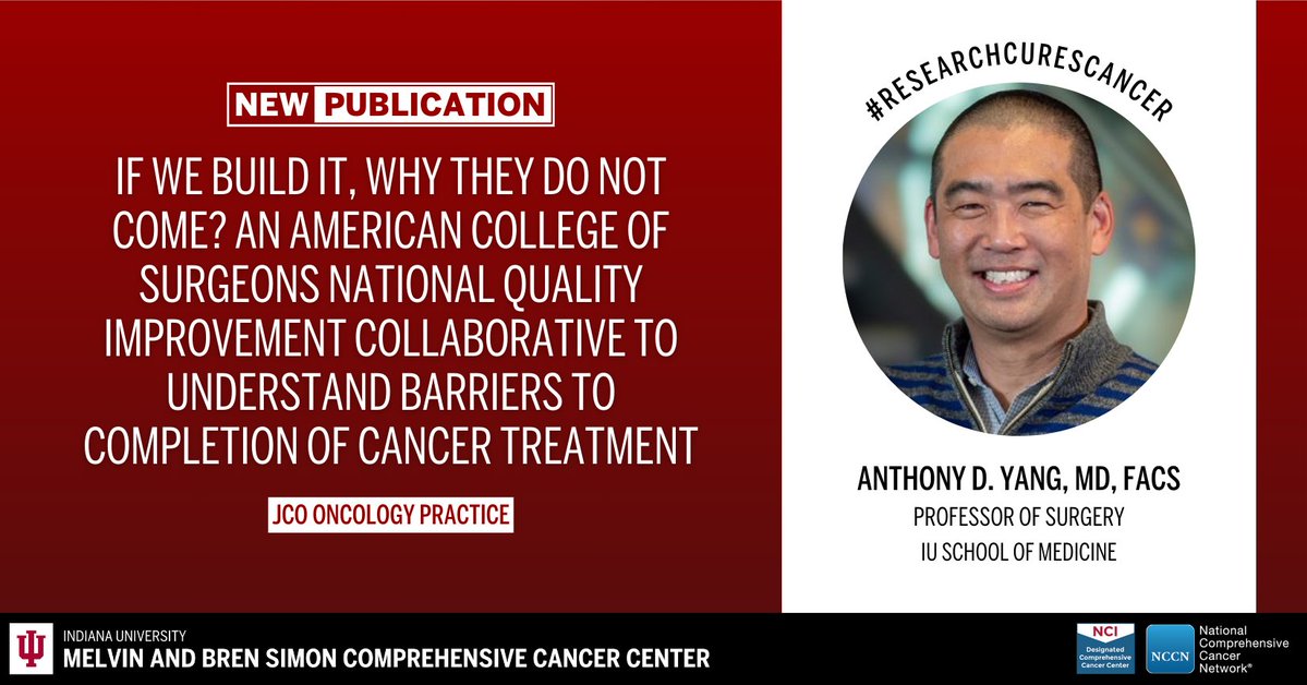IU Simon Comprehensive Cancer Center (@iucancercenter) on Twitter photo The cancer center’s Anthony D. Yang, MD, FACS, and colleagues, uncover insights in a new article published in JCO Oncology Practice. Learn more: ow.ly/fbkv50Vyyvi. #ResearchCuresCancer #NCIcomprehensive <a href="/JCOOP_ASCO/">JCO Oncology Practice</a> The cancer center’s Anthony D. Yang, MD, FACS, and colleagues, uncover insights in a new article published in JCO Oncology Practice. Learn more: ow.ly/fbkv50Vyyvi. #ResearchCuresCancer #NCIcomprehensive <a href="/JCOOP_ASCO/">JCO Oncology Practice</a>