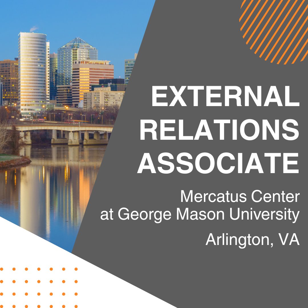 Claire Kittle Dixon (@talentmarket) on Twitter photo .<a href="/mercatus/">Mercatus Center</a> is hiring an Arlington, VA-based External Relations Associate to represent Mercatus at events, meetings, briefings, and conferences, in addition to fielding incoming interview requests. Targeting 1-2 yrs exp.
talentmarket.org/mercatus-exter…
#TalentMarketJob #LibertyJob .<a href="/mercatus/">Mercatus Center</a> is hiring an Arlington, VA-based External Relations Associate to represent Mercatus at events, meetings, briefings, and conferences, in addition to fielding incoming interview requests. Targeting 1-2 yrs exp.
talentmarket.org/mercatus-exter…
#TalentMarketJob #LibertyJob