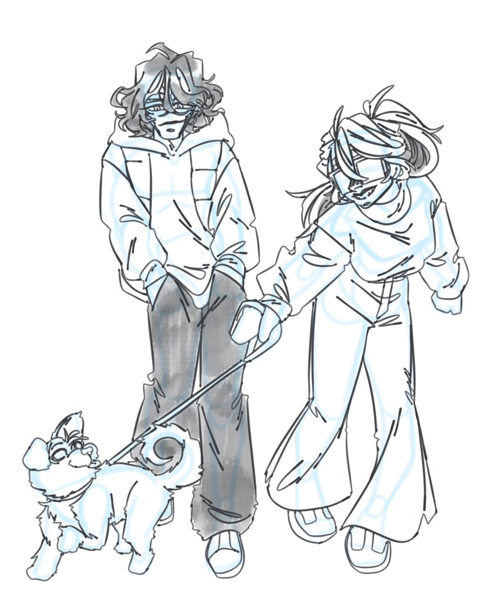 zoruhatuum's tweet image. #Yumay day 28 - Adopting a pet 🐕
Ek and Stain on their first walk with their new puppy 🫶 (MHA canon x OC) #mhaoc #doodle 💫