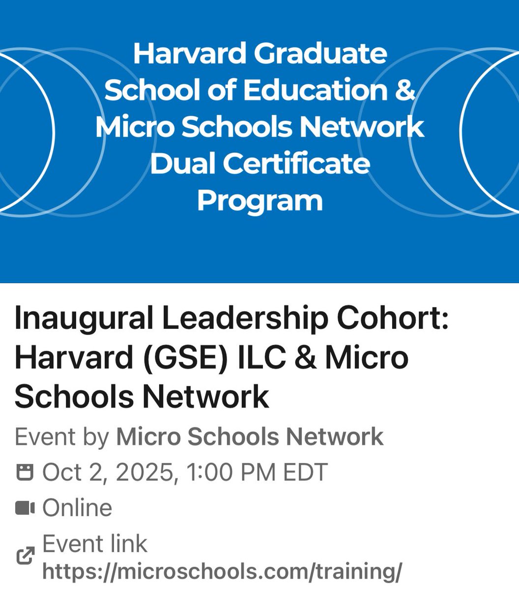 Paul DiPerna (@pauldiperna) on Twitter photo Itās great to see <a href="/hgse/">Harvard Graduate School of Education (HGSE)</a> and Micro Schools Network partnering in this way Itās great to see <a href="/hgse/">Harvard Graduate School of Education (HGSE)</a> and Micro Schools Network partnering in this way