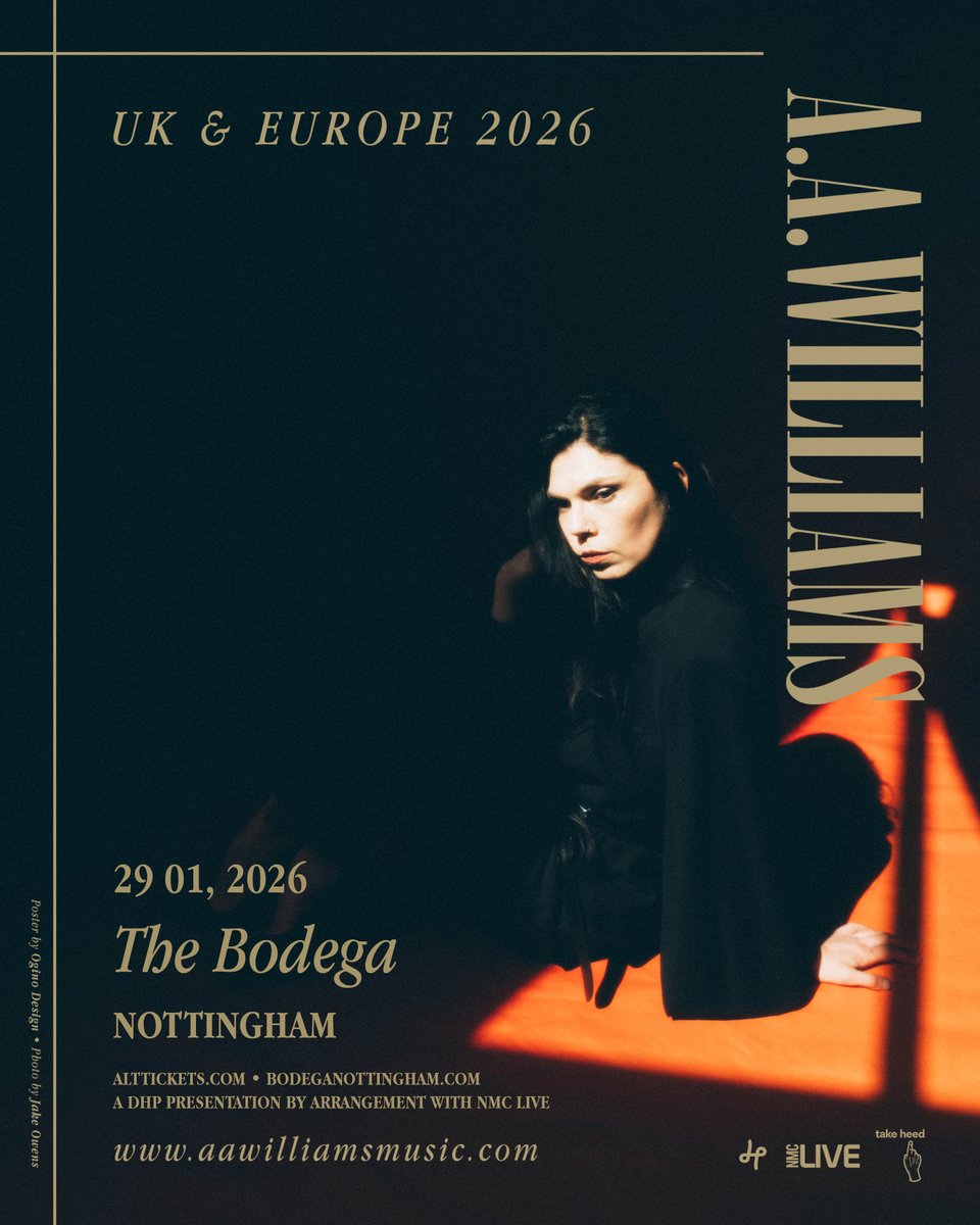 DHP Family (@dhpfamily) on Twitter photo Taking textured, epic and folk-rooted heavy music into new and progressive directions, <a href="/aawilliamsmusic/">A.A. Williams</a> has announced a show at <a href="/bodeganotts/">The Bodega</a> on 29th January!
Tickets are on sale now: tinyurl.com/ydsm4nsp Taking textured, epic and folk-rooted heavy music into new and progressive directions, <a href="/aawilliamsmusic/">A.A. Williams</a> has announced a show at <a href="/bodeganotts/">The Bodega</a> on 29th January!
Tickets are on sale now: tinyurl.com/ydsm4nsp