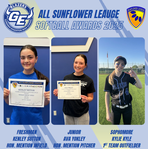 Gardner Edgerton High School Softball (@gardnersoftball) on Twitter photo GEHS Softball received several ALL SUNFLOWER LEAGUE awards for 2025. Thank you to the <a href="/SFLSOFTBALL/">SUNFLOWER LEAGUE SOF</a> coaches for recognizing our Blazers! GEHS Softball received several ALL SUNFLOWER LEAGUE awards for 2025. Thank you to the <a href="/SFLSOFTBALL/">SUNFLOWER LEAGUE SOF</a> coaches for recognizing our Blazers!