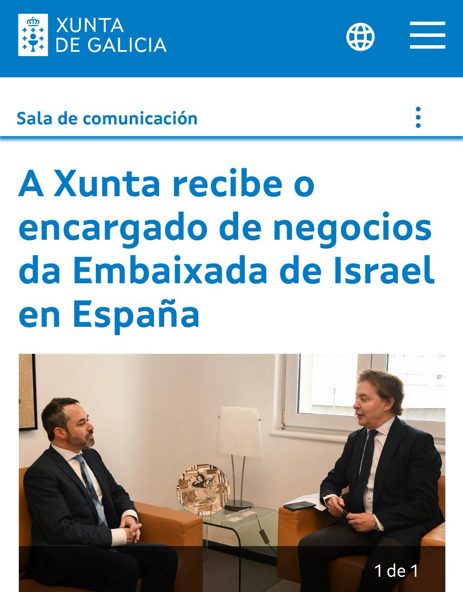 Que absoluta vergoña que a Xunta reciba un representante dun goberno criminal e xenocida, asasino de crianzas. Pode haber maior indignidade?
Nós sempre co pobo palestino!
#StopGenocide #FreePalestine #PalestinaVencerá!
