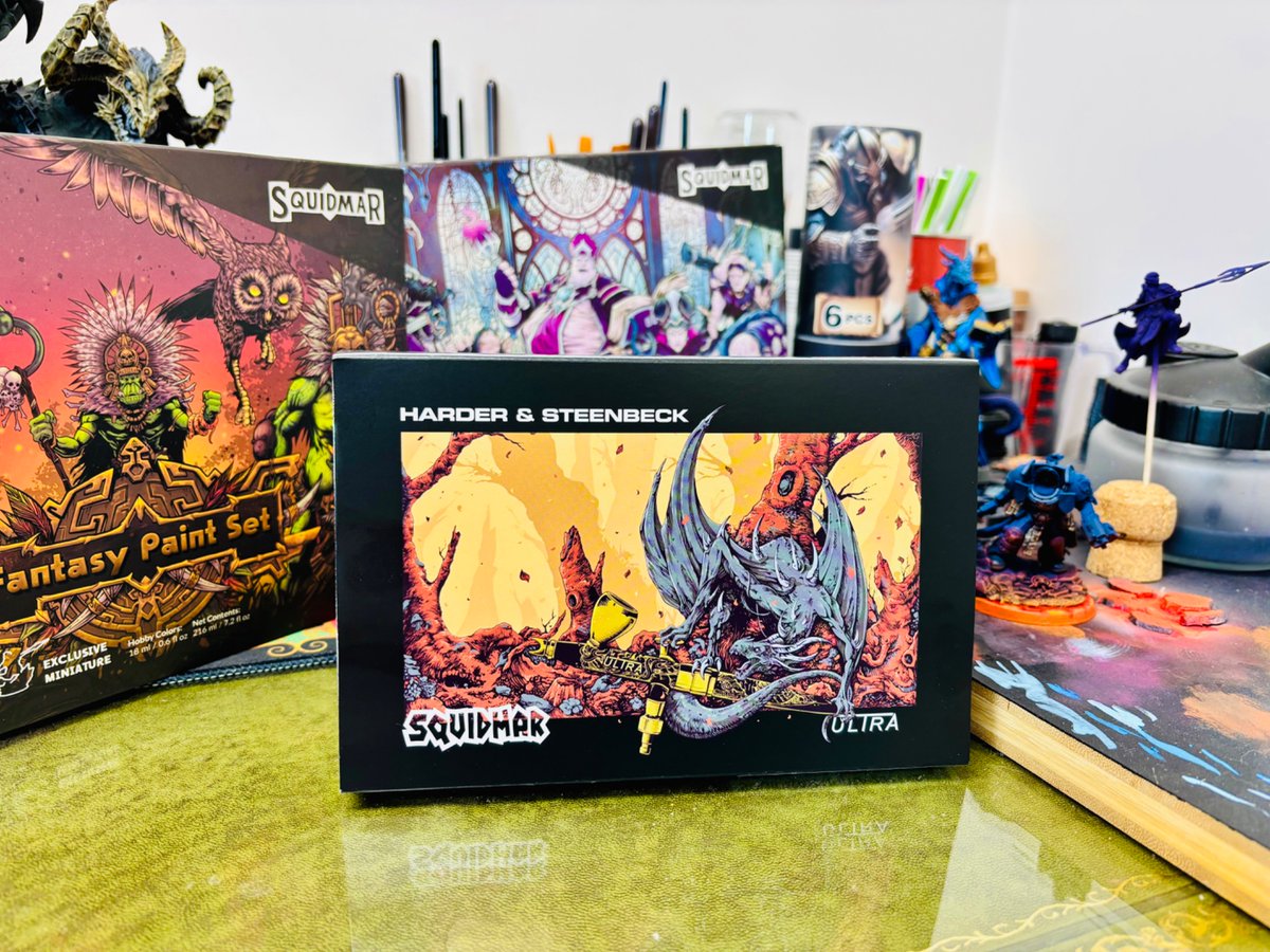 kariko762's tweet photo. Just got my Squidmar Ultra MkII and I cannot wait to get started. The 0.28 kit should arrive soon and then I have a Dragon to paint.

Thanks @ageofsquidmar &amp; @harderairbrush for this awesome collab… Squidmar Infinity MK II 2026??? https://t.co/LyP87DX9Re