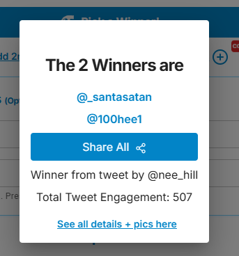 nee_hill's tweet photo. 당발 완료!
@_santasatan
@100hee1
두 분께서는 DM주시면 블루머니 5천원 쿠폰 전달드���게요!
이벤트 참여 감사합니다:D https://t.co/Erme2KGIVI