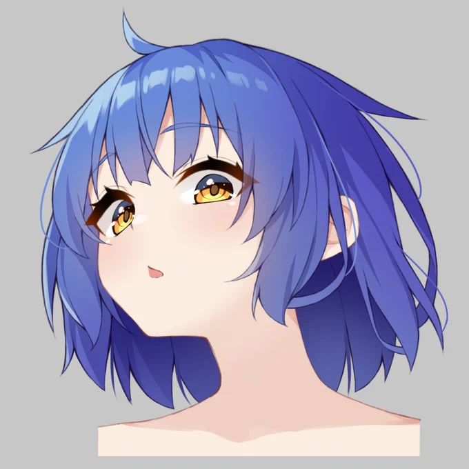 描きなれてない角度の顔を練習…というらくがき 