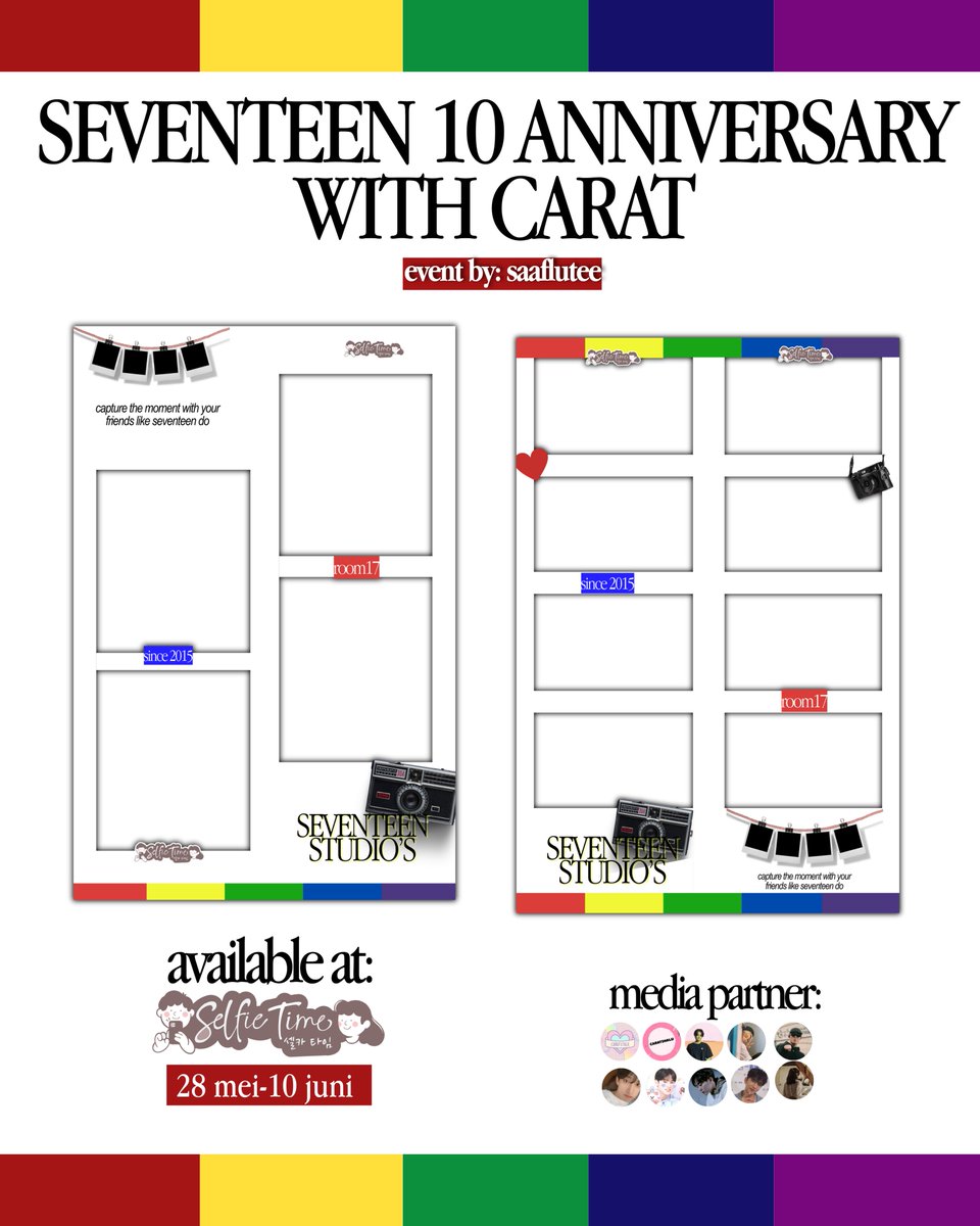 Yuk rayakan debut anniversary SEVENTEEN yang ke-10 dan pakai frame event dari <a href="/saaflutee/">saf</a>

Frame event SEVENTEEN ini sudah tersedia dari tanggal 28 Mei - 10 Juni 2025 di seluruh store Selfie Time lho! 😍

#selfietime #SEVENTEEN #photoboothkorea