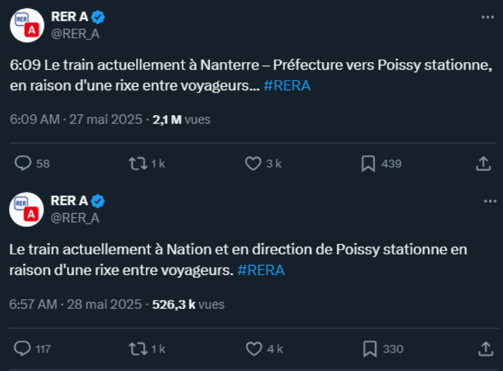 Scipionista's tweet photo. Back to back bagarre à 6h du mat dans le RER, à mes yeux une performance digne du Real de Zidane et de Léon Marchand l'été dernier https://t.co/BR21ARum7X