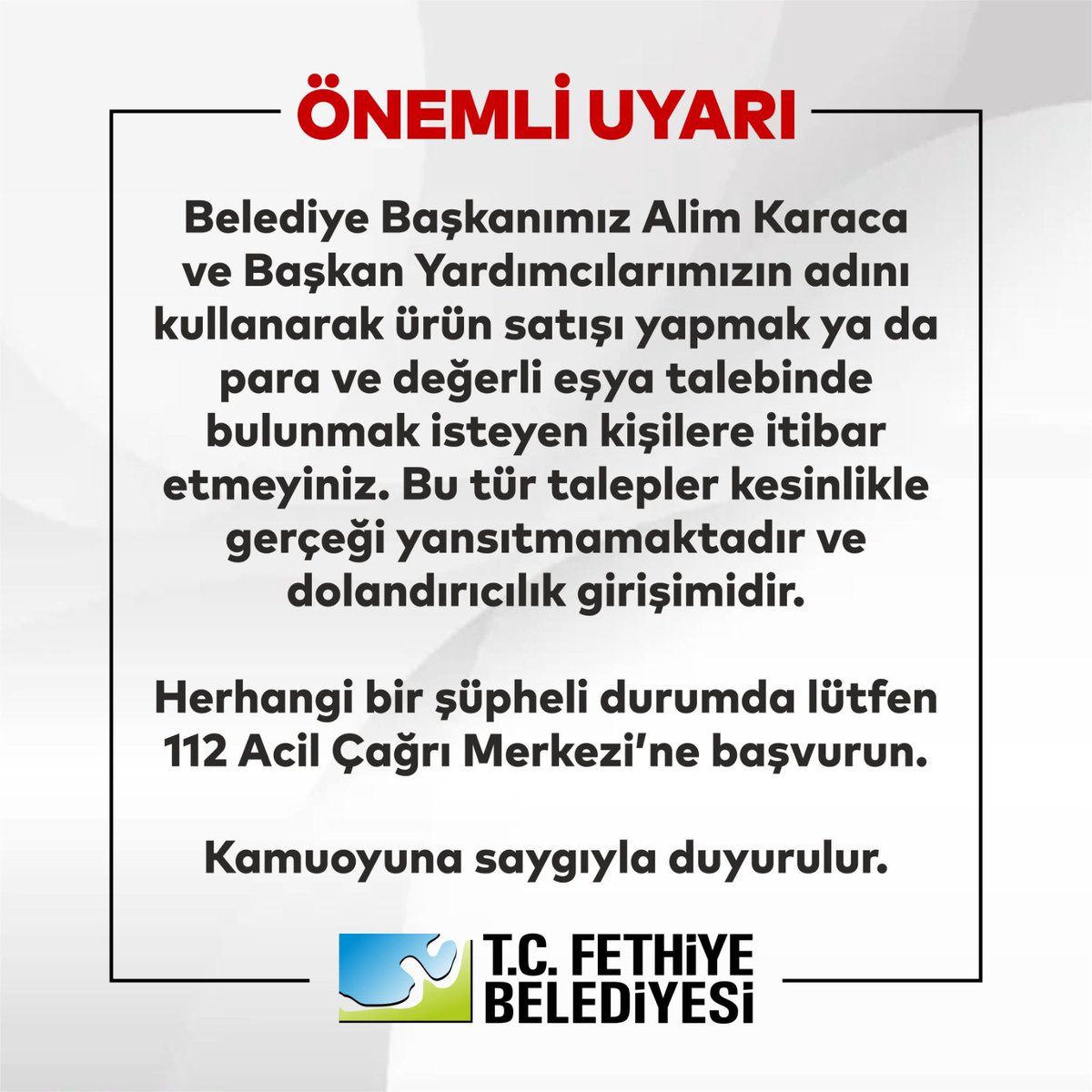 Önemli Uyarı