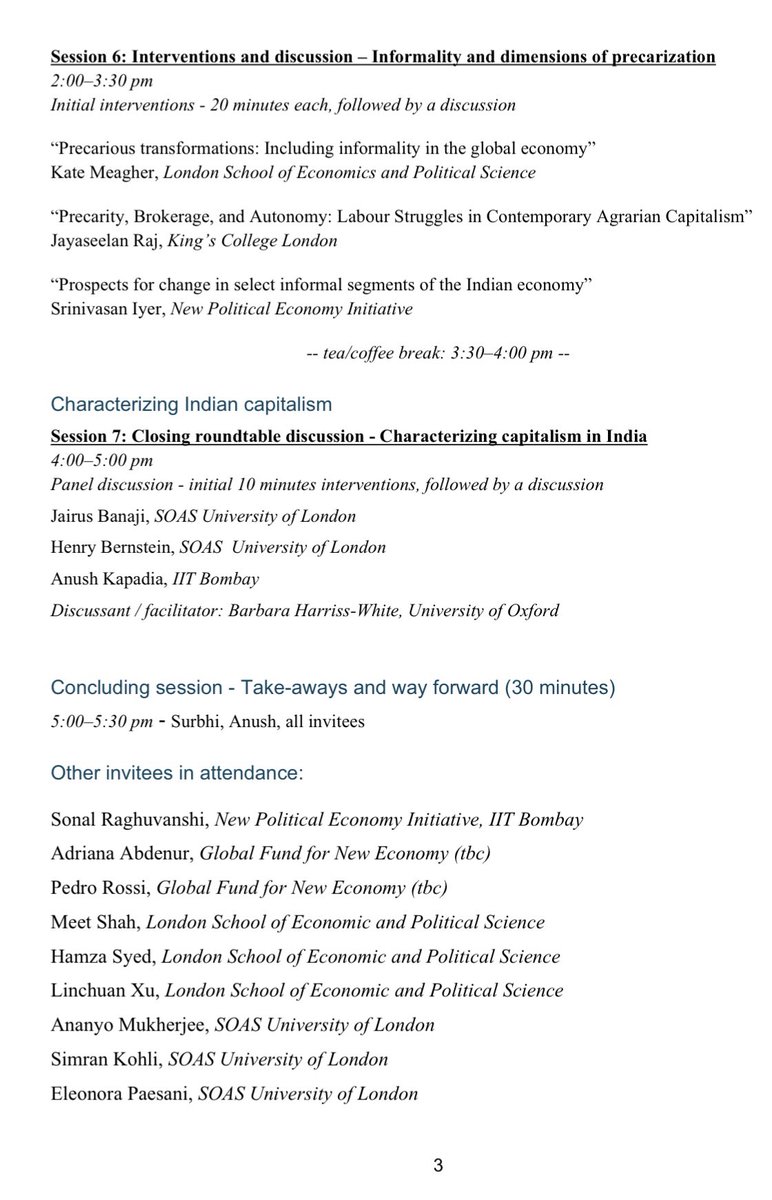 Surbhi Kesar (@surbhikesar) on Twitter photo Excited to share details about workshop on “Labour, Informal Economy, and Structural Transformation under Post-Colonial Capitalism”, Anush Kapadia & I are organising.
Fantastic scholars join us on June 4-5 at <a href="/SOASEconomics/">SOAS Economics</a>, supported by <a href="/SOAS/">SOAS University of London</a> & New Political Economy initiative. Excited to share details about workshop on “Labour, Informal Economy, and Structural Transformation under Post-Colonial Capitalism”, Anush Kapadia & I are organising.
Fantastic scholars join us on June 4-5 at <a href="/SOASEconomics/">SOAS Economics</a>, supported by <a href="/SOAS/">SOAS University of London</a> & New Political Economy initiative.