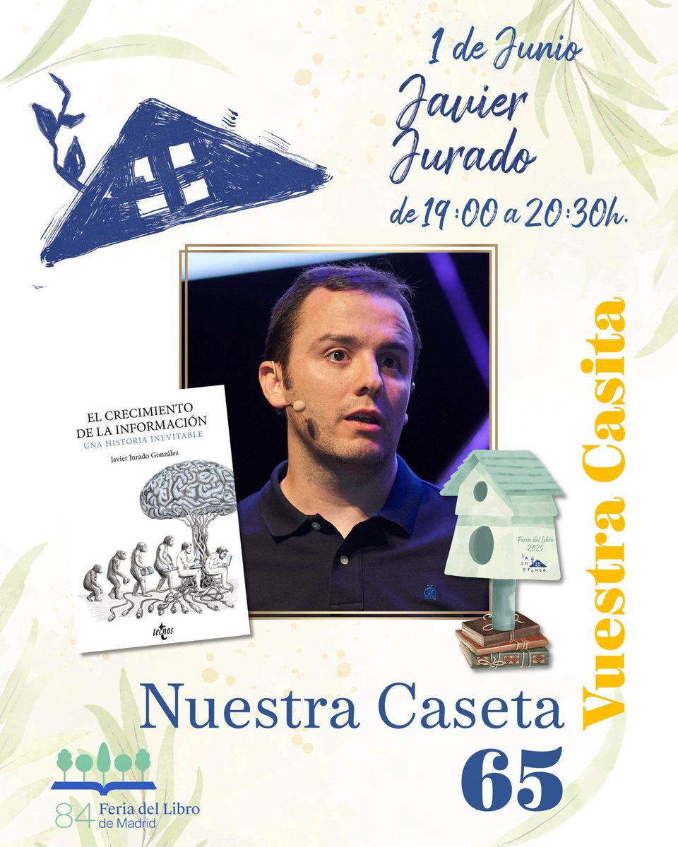 Javier Jurado (@jajugon) on Twitter photo Os espero si os apetece acercaros en la #FeriadelLibro de Madrid, este domingo día 1 de 19:00 a 20:30 en la caseta 65 de <a href="/LaImprenta_/">La Imprenta</a>. <a href="/EditorialTecnos/">Editorial Tecnos</a> #elcrecimientodelainformacion Os espero si os apetece acercaros en la #FeriadelLibro de Madrid, este domingo día 1 de 19:00 a 20:30 en la caseta 65 de <a href="/LaImprenta_/">La Imprenta</a>. <a href="/EditorialTecnos/">Editorial Tecnos</a> #elcrecimientodelainformacion