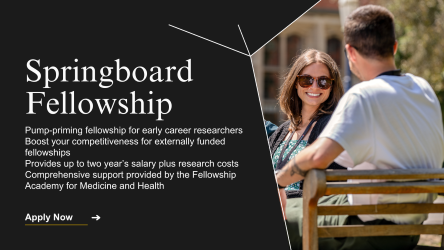 UoB School of Medical Sciences (@uobmedicalsci) on Twitter photo Apply Now: College of Medicine and Health Springboard Fellowships 2025
<a href="/unibirm_CMH/">College of Medicine and Health (UoB)</a> offers pump-priming postdoctoral fellowships to early career researchers to support development of their independent research programme.
Open to all. Apply today: linkedin.com/jobs/view/birm… Apply Now: College of Medicine and Health Springboard Fellowships 2025
<a href="/unibirm_CMH/">College of Medicine and Health (UoB)</a> offers pump-priming postdoctoral fellowships to early career researchers to support development of their independent research programme.
Open to all. Apply today: linkedin.com/jobs/view/birm…