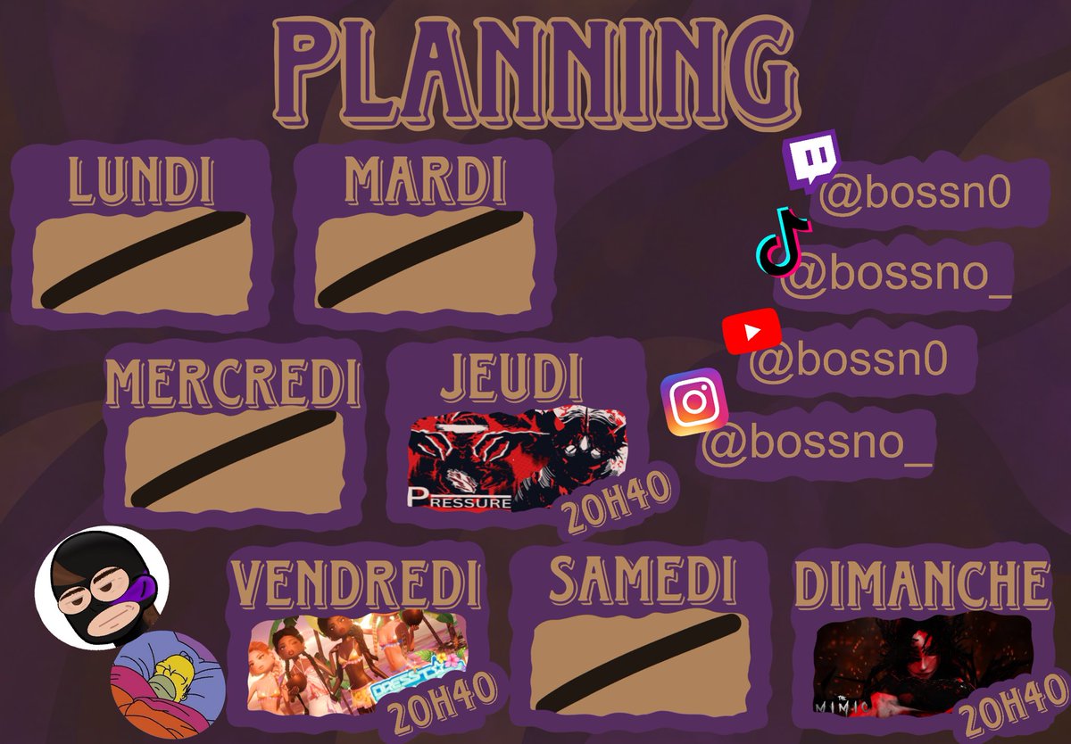ErinDino04's tweet photo. PLANNING DE LA SEMAINE
Pas de stream avant JEUDI

Jeudi : Pressure ... bien sympa
( #Roblox) 

VENDREDI : on se retrouve sur DTI
(#DressTolmpress) pour voir qui aura le meilleur goût de la mode !

DIMANCHE : THE MIMIIIIIC!
(le grand retour de la masterclass) (#Roblox)
@_bossno https://t.co/8gV5lxgvUi
