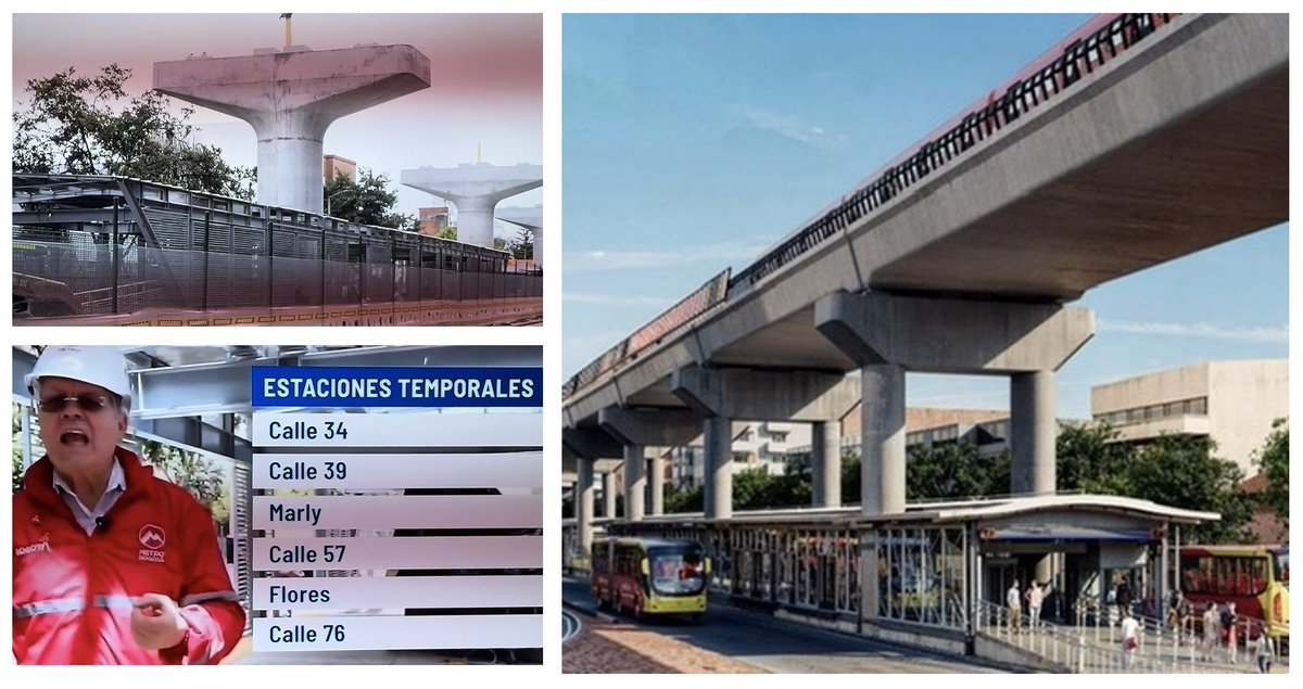 MarioNoriegaT1's tweet photo. NOTICIA BUENA: Las estaciones de TransMIlenio atravesadas 
por un pilar del metro elevado son temporales. 
NOTICIA MALA: Las estaciones definitivas serán atravesadas por dos pilares… 🧵 https://t.co/zO977MUzab