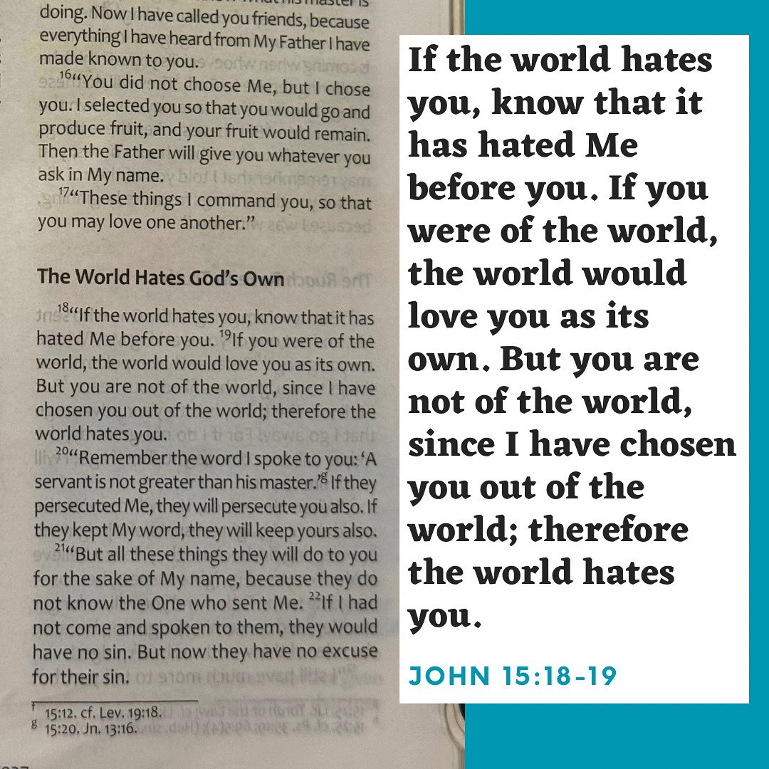 ravdaveed's tweet image. #John15v18to19 #TLV #TLVBible
•
#WWL #WordAsAWayOfLife #CoffeeAndTheBible #Discipleship #CamperLife